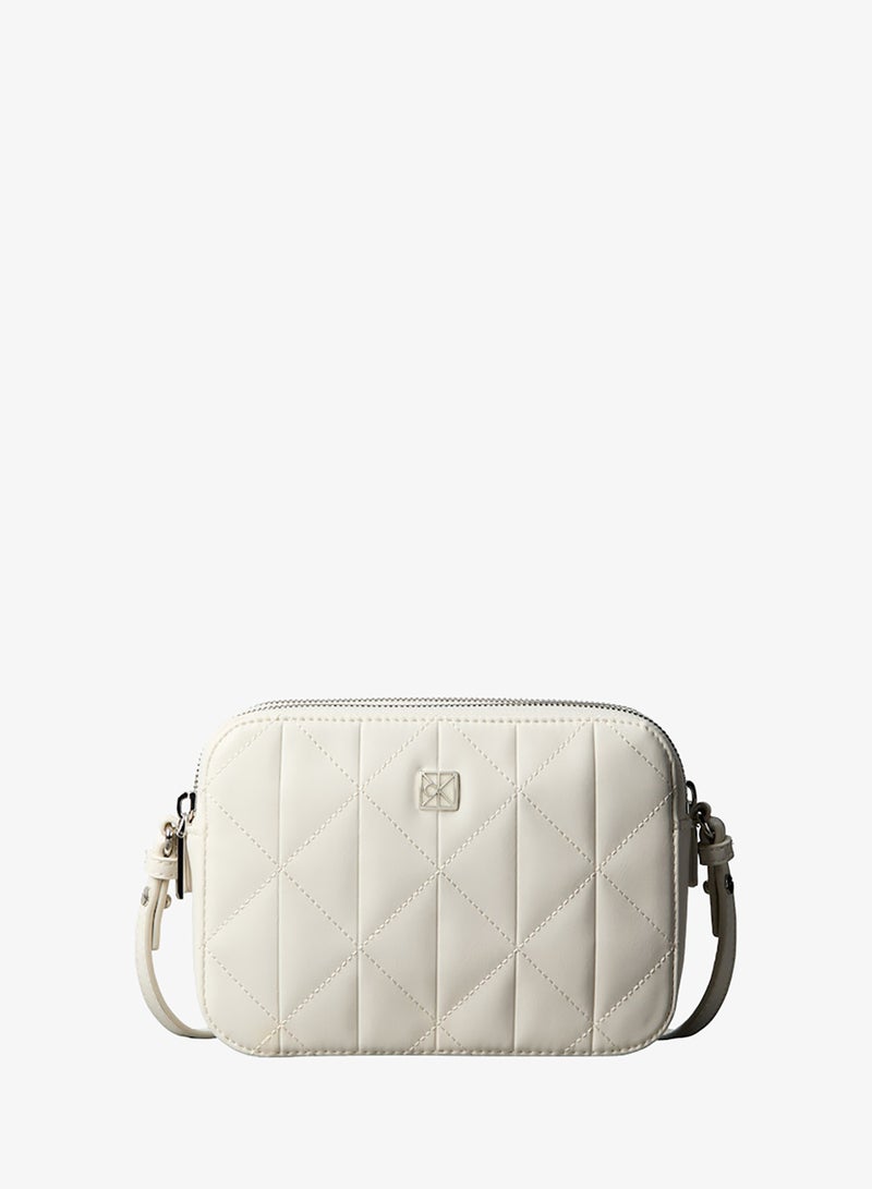CALVIN KLEIN Quilted Emblem Logo Double Zip Camera Bag - Image 1